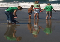 Reflections of joy on mendocino coastline